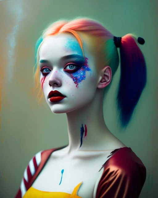 painting by koson ohara and marta bevacqua, Harley Quinn