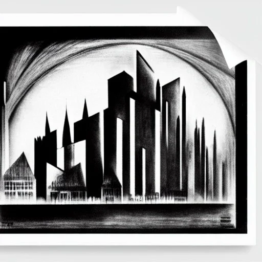 City by German Expressionism architecture