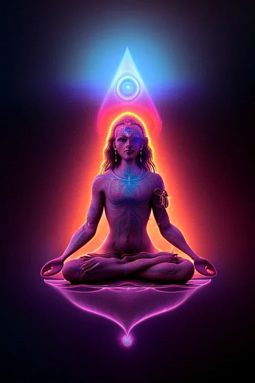 meditation, third eye, universe, fourth dimension, fractal, realistic, 8k, high quality, extreme detail, symmetrical, chakra, human