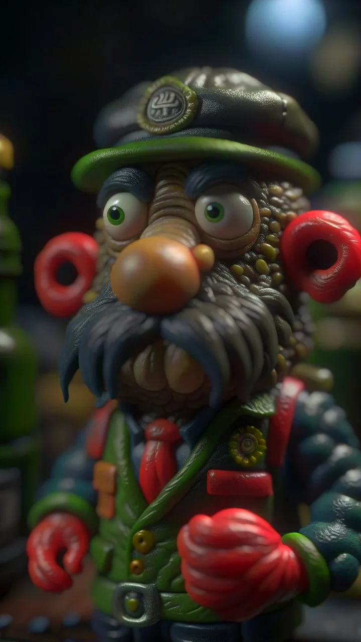 portrait of Cthulhu postman pat, shot on Hasselblad h6d-400c, zeiss prime lens, bokeh like f/0.8, tilt-shift lens 8k, high detail, smooth render, down-light, unreal engine, prize winning