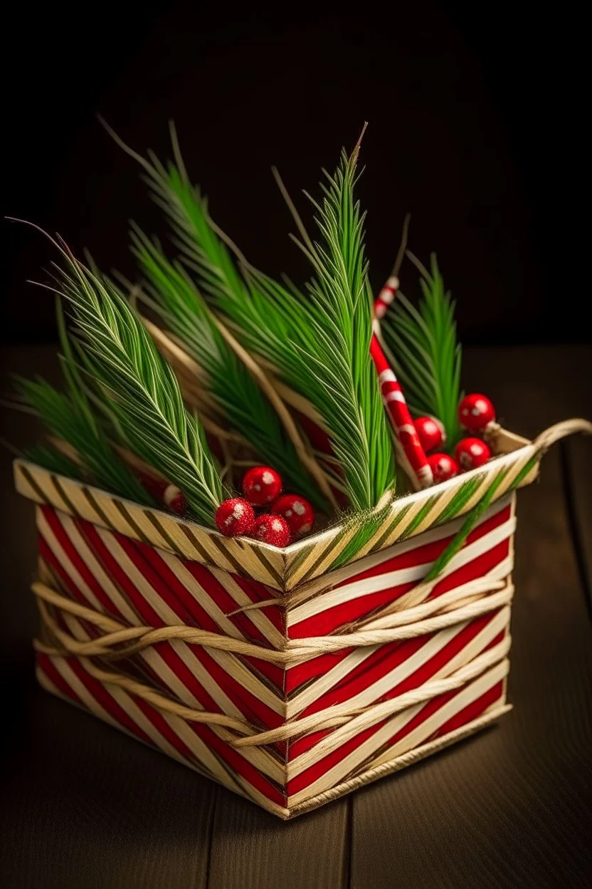 christmas candy canes in a seald box