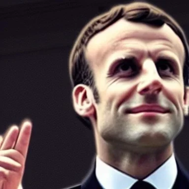 Emmanuel Macron in a Nazi army Uniform doing a Nazi salute