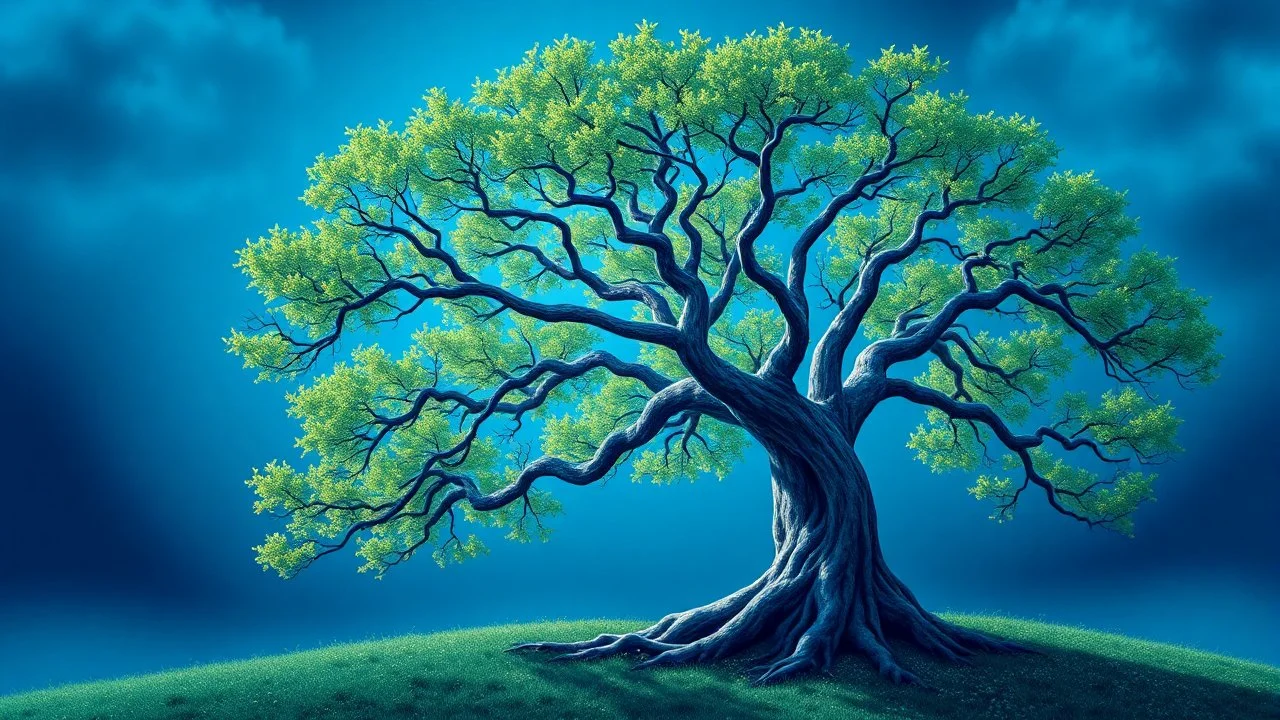 tree of life and blue