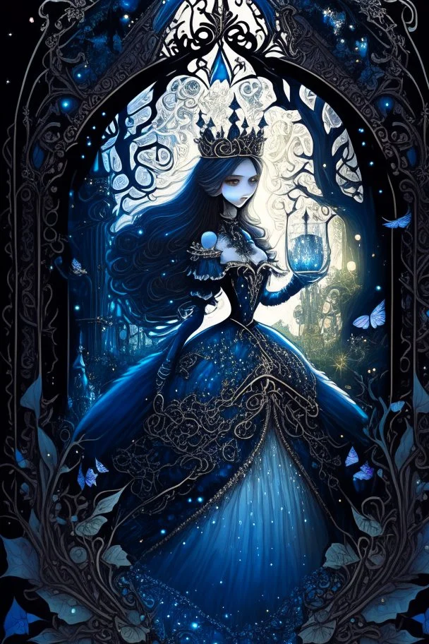 dark fantasy, intricate cover, a whimsical fairytale, princess with glass slipper