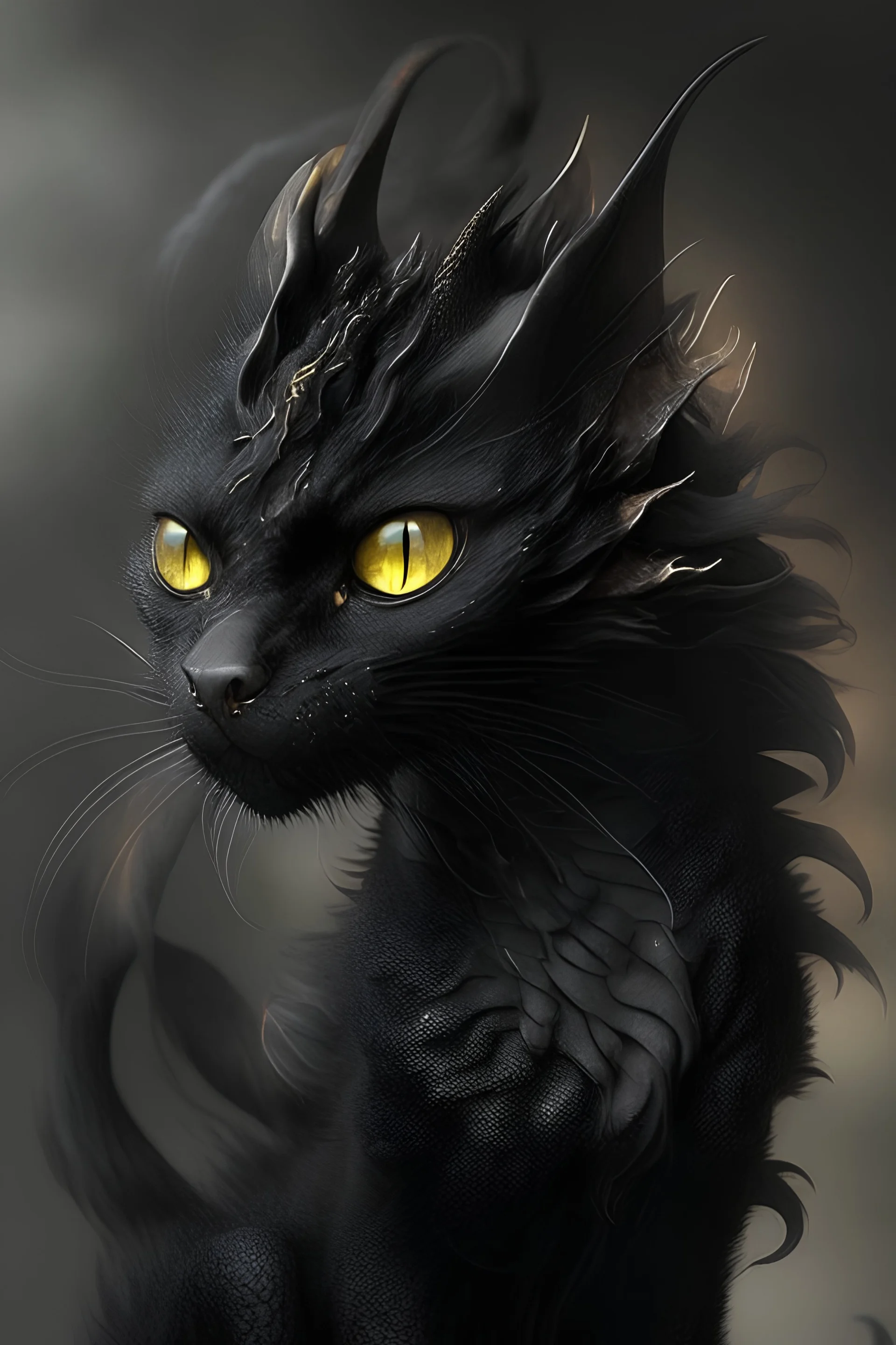 cat like black dragon