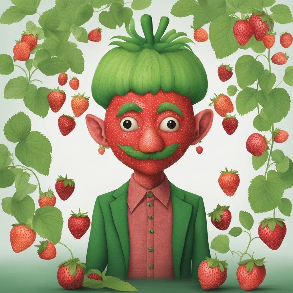 the infamous mutant strawberry-man with green pixie-cut hair