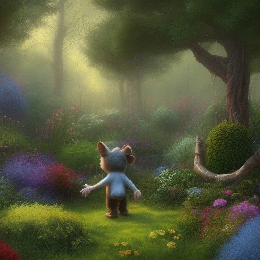 pixar style, volumetric summer garden environment and background, realistic painting of a cute midget abraham lincoln, looking excited, volumetric lighting, dramatic lighting, detailed digital painting, extreme dense and fine fur, anime, ornate, colour-washed colors, elegant, small minutiae, tiny features, particulars, centered, smooth, sharp focus, renderman gofur render, 8k, uhd, detailed eyes, realistic shaded volumetric lighting, sunlight caustics, backlight, centered camera view