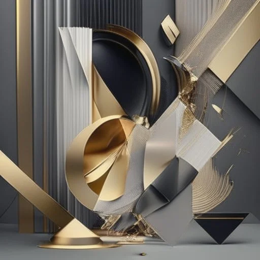 Create a visually striking abstract composition that embodies the essence of luxury and craftsmanship