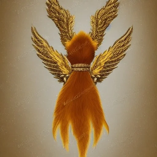 Gold Fox with five tails and wings