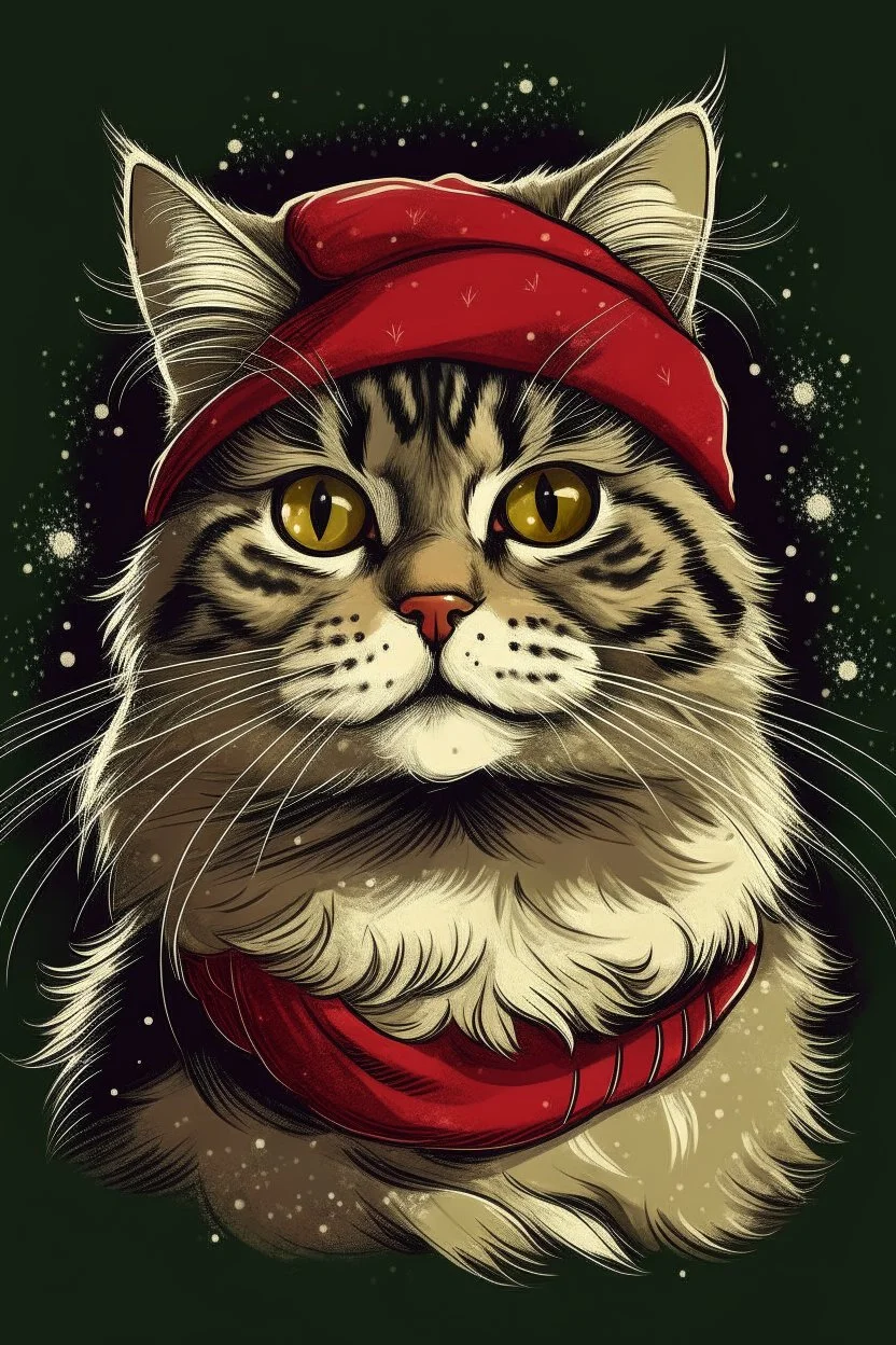 Christmas cat graphic