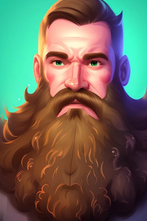 Mr Beard gamer logo male portrait fantasy