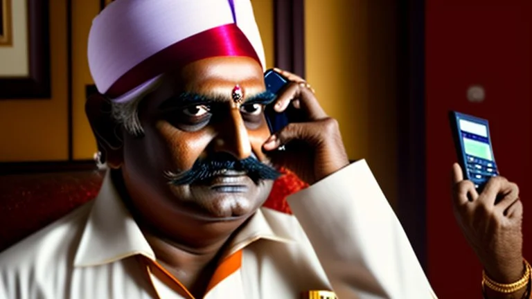 indian hotel keeper drools while drunk on the phone