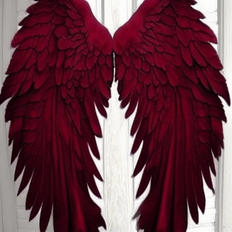 burgundy angel wings