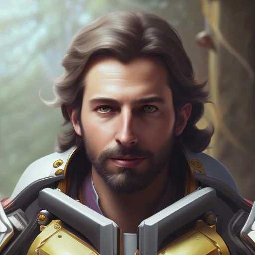 Ultra detailed fullbody Portrait in oil on canvas of overwatch character- Jesse McCree ,extremely detailed digital painting,intense stare, extremely detailed face, crystal clear eyes, mystical colors ,perfectly centered image, perfect composition, rim light, beautiful lighting,masterpiece ,8k, stunning scene, raytracing, anatomically correct, in the style of Steve Jung and robert e howard and Wizyakuza and Ohrai Noriyoshi and Simon Bisley and uncannyknack and kilory.