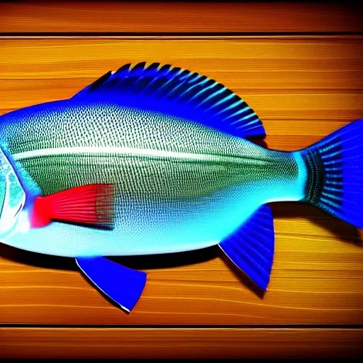 game icon, tilapia fish over kitchen cutting board, realistic 3d, unreal engine, octane render