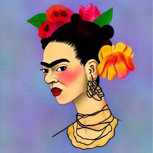 ct in style of frida kahlo painting