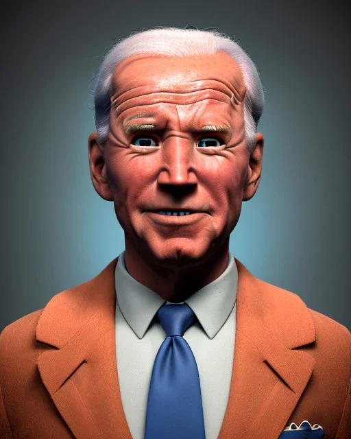 Waist up Portrait, joe Biden, muppet, Sesame Street style, retro style, photo studio, unreal engine 5, god lights, ray tracing, RTX, lumen lighting, ultra detail, volumetric lighting, 3d.