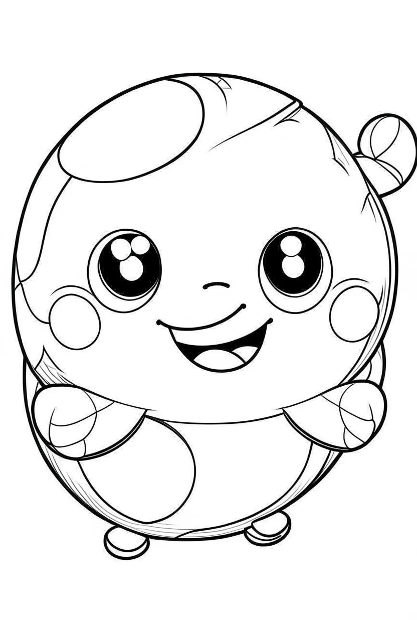 outline art for cute Ball coloring pages with sitch, white background, Sketch style, full body, only use outline, toddlers style, clean line art, white background, no shadows and clear and well outlined.