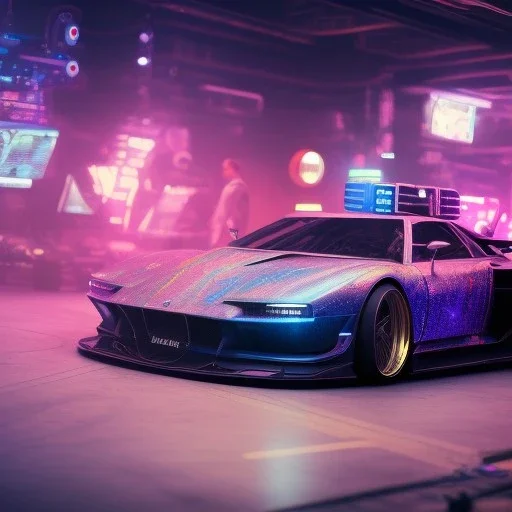 Cyberpunk Hyper cars,perfect composition, hyperrealistic, super detailed, 8k, high quality, trending art, trending on artstation, sharp focus, studio photo, intricate details, highly detailed,film photography, dslr, cinema4d, studio quality,nightclub lighting,octane render, by greg rutkowski