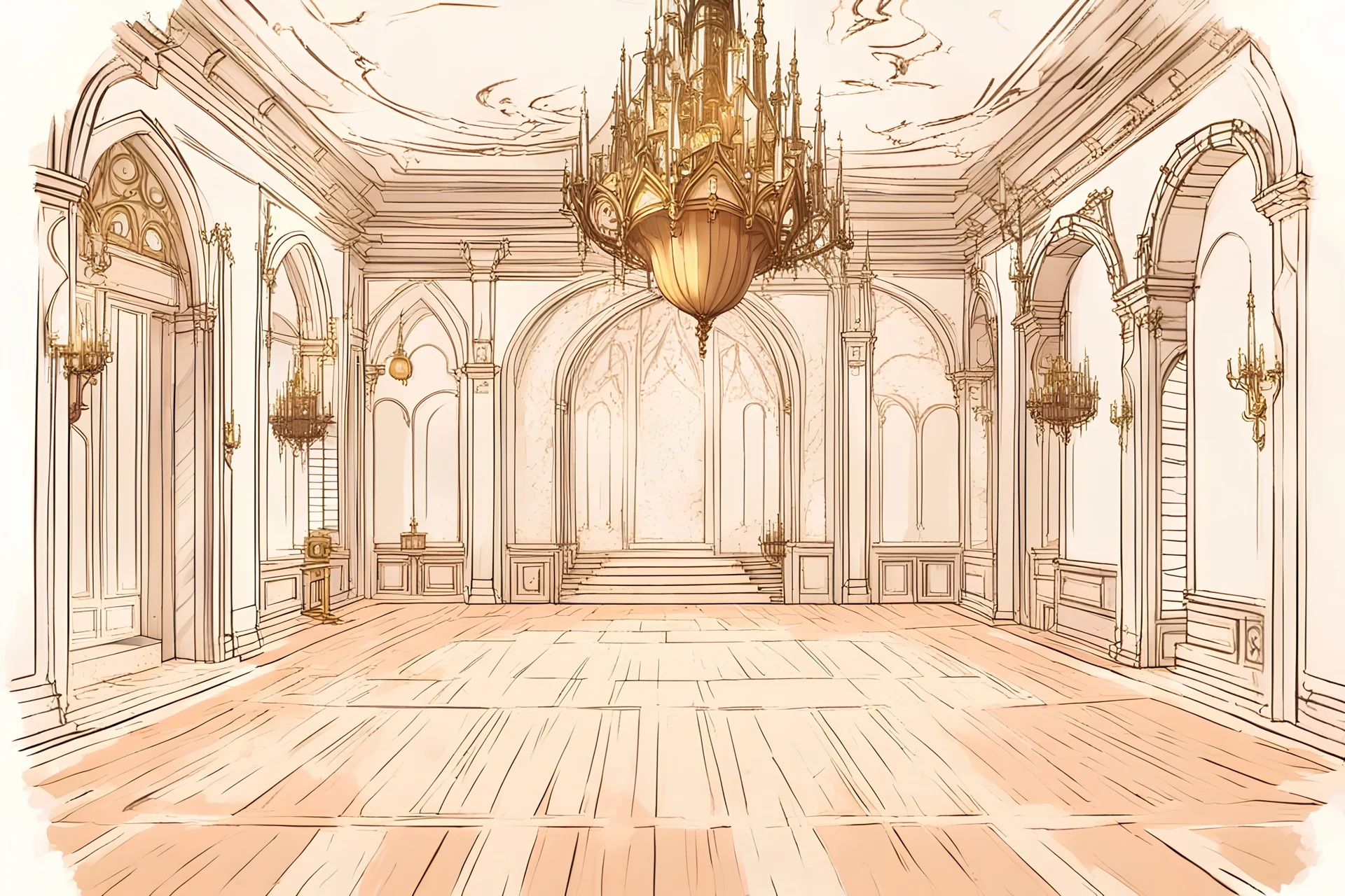 ballroom party in high fantasy castle