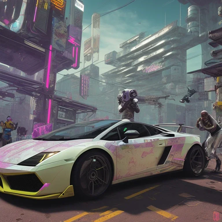 cyberpunk 2077 version of a lamborghini gallardo