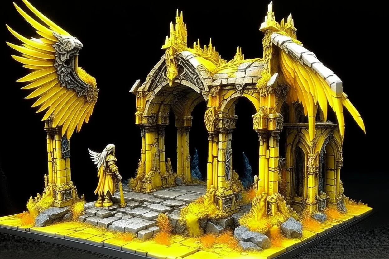 Yellow light angelic ruins painted by Zosan