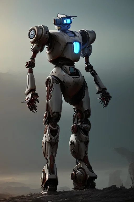 armor robot ai soldier mech dystopian scary gladiator predator