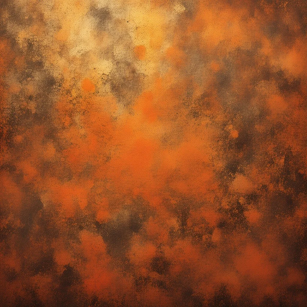 Hyper Realistic Glowing-Golden-brush-patches-texture on vintage-orange-grungy-wall with embers