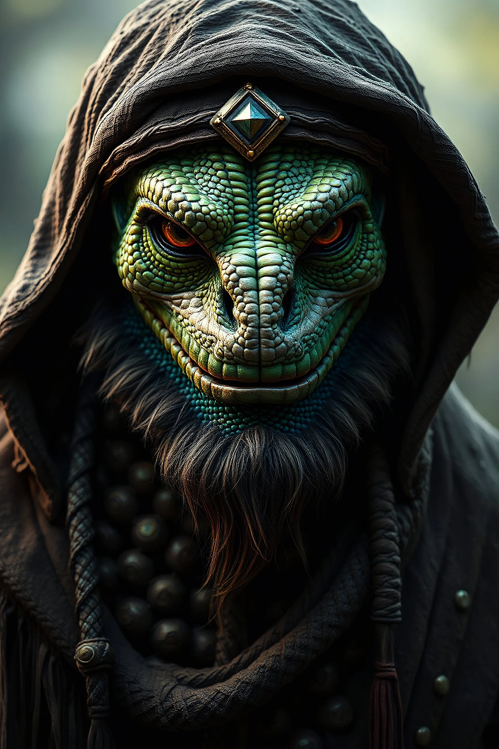 Portrait of lizardman shaman