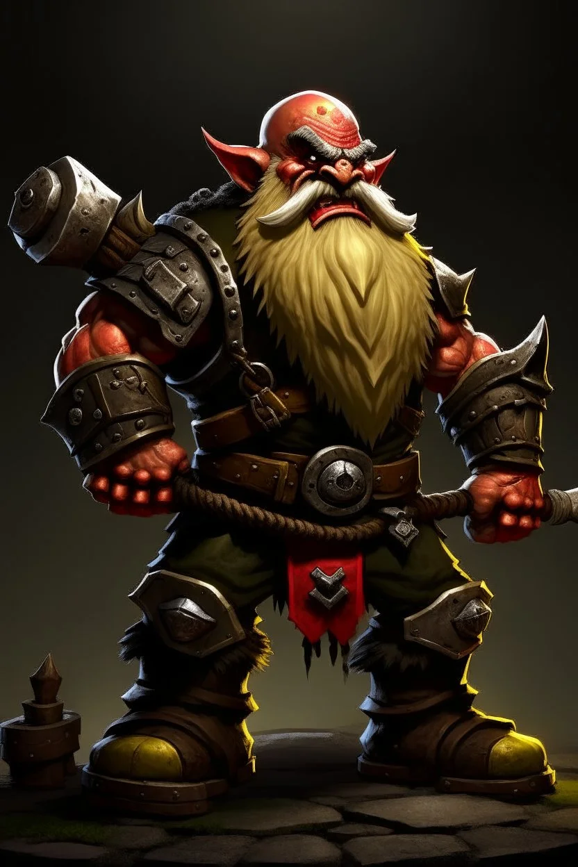 gnome warrior enraged fury berserker fantasy barbarian armored wild savage angry axes cleaver attack striking swinging chopping dual wielding two weapons mad consumed warcraft war knight soldier strong attacking furious wrath small silly