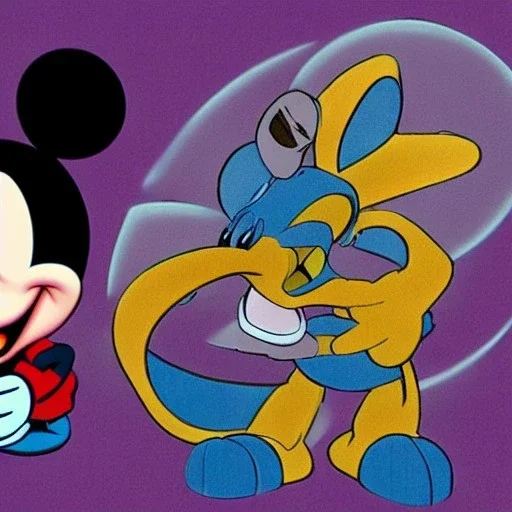 mickey mouse like kaiju with five eyes and three ears by walt disney