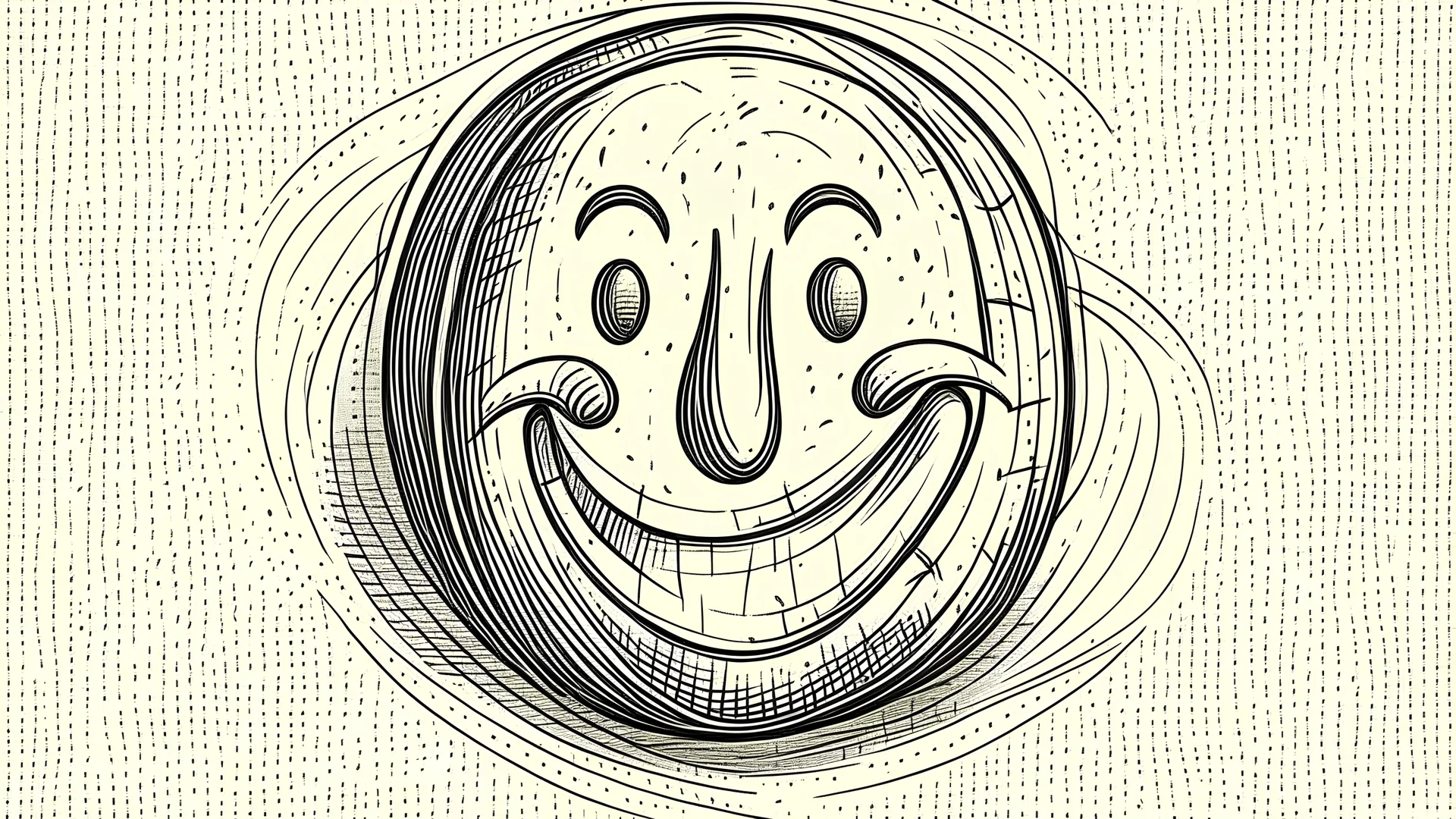 volleyball with a smily face drawn on it. Hand drawn illustration