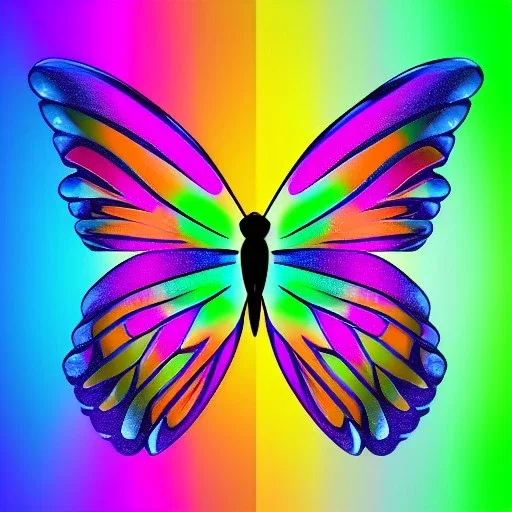 butterfly logo with rain bow marbul background