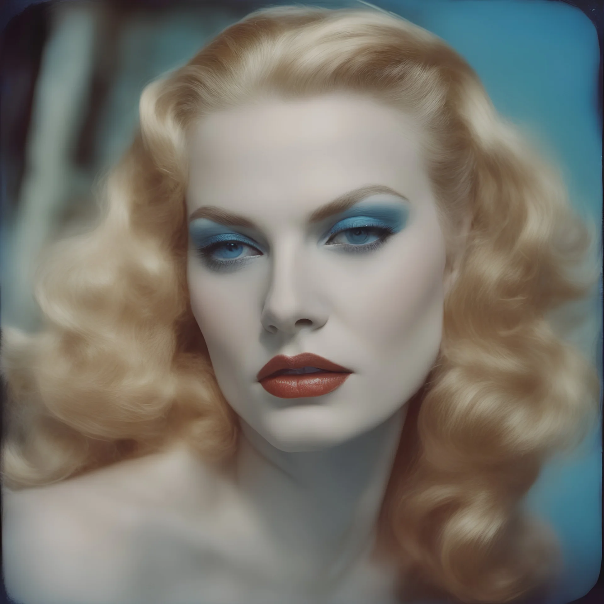 Anita ekberg, blue, autochrome