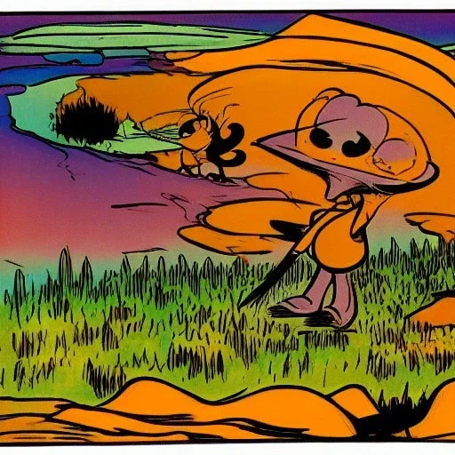 from krazy kat and ignatz mouse by herriman psychedelic landscape