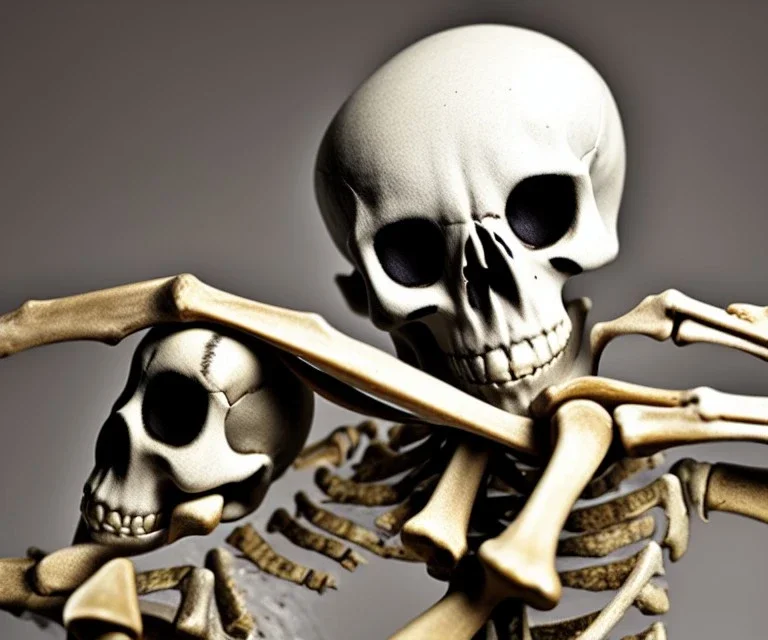 skeleton hat thinking, clamp tool attacked to head, archive