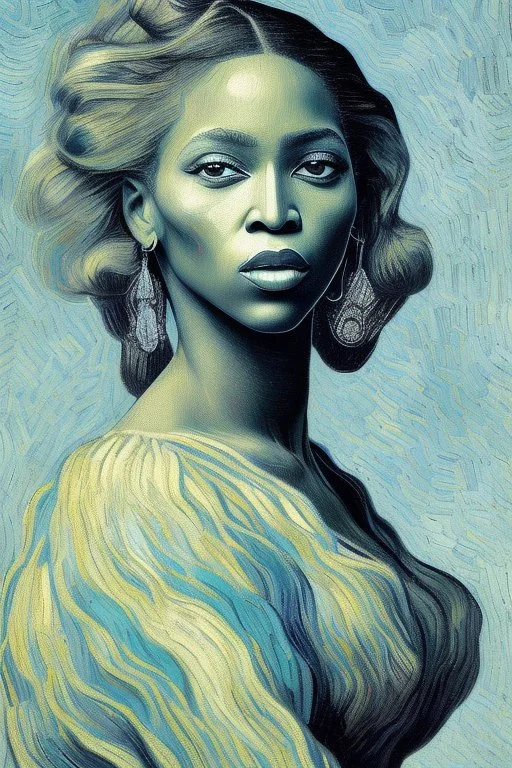 Portrait of beyonce by Van Gogh