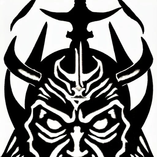 Devil demon satan king knights war code prophecy black and white