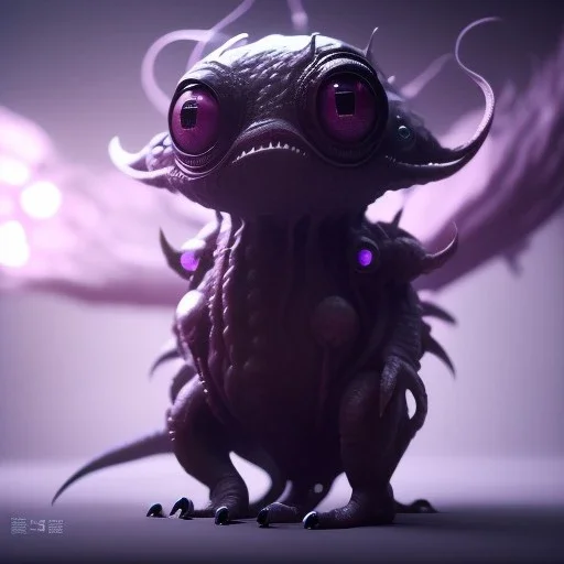 Cute fluid ink creature, big black eyes, unreal engine 5, 8k resolution, photorealistic, ultra detailed