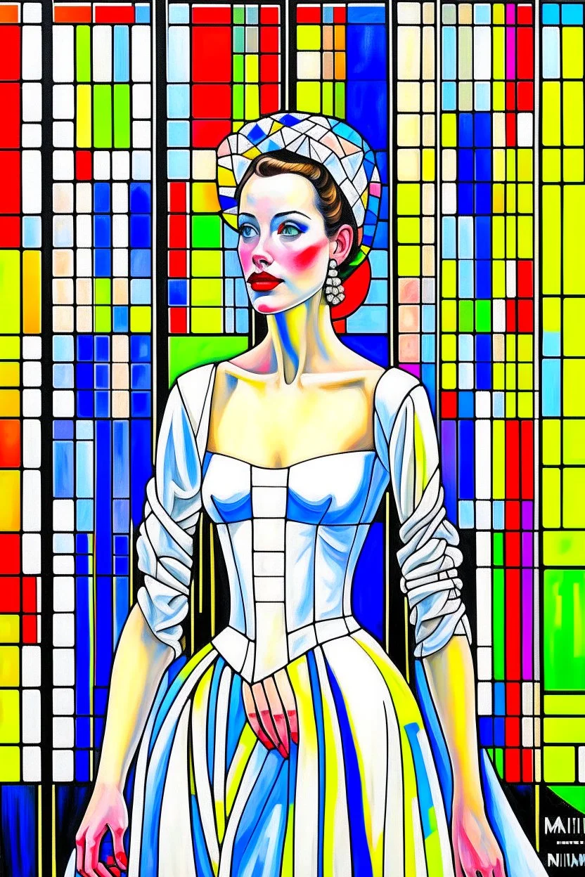 rtrait of a beautiful bride by James Gurney and Mondrian