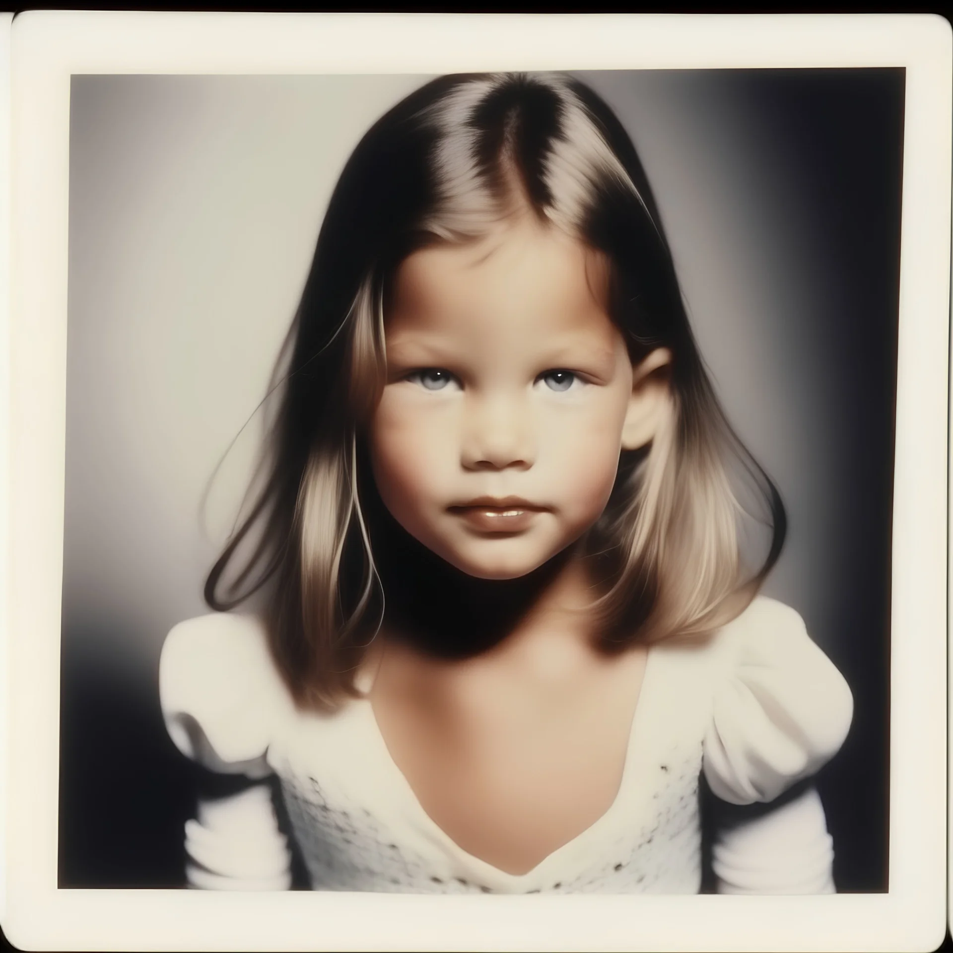 Kate moss as a toddler, polaroid, 1960s