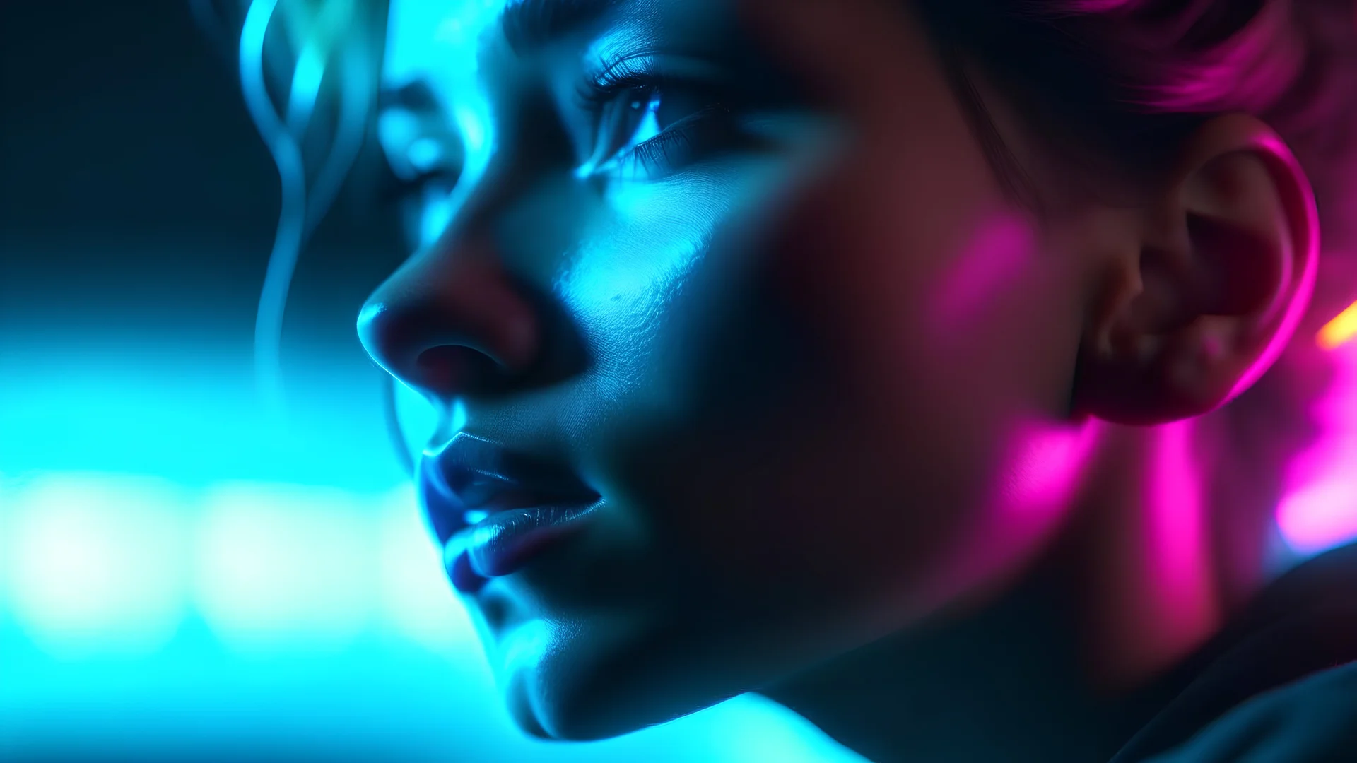 Photoreal magnificent neon vibes dream, as seen through a glass, by lee jeffries, photorealistic, bokeh masterpiece smooth shading, ultra detailed, high resolution, cinematic, unreal 6, subtle shadows, octane render, 8k, cinema 4d, HDR, dust effect, vivid colors