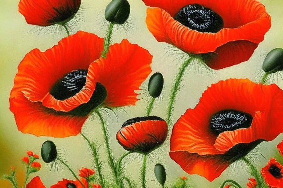 Poppies in the style of Oskar koller