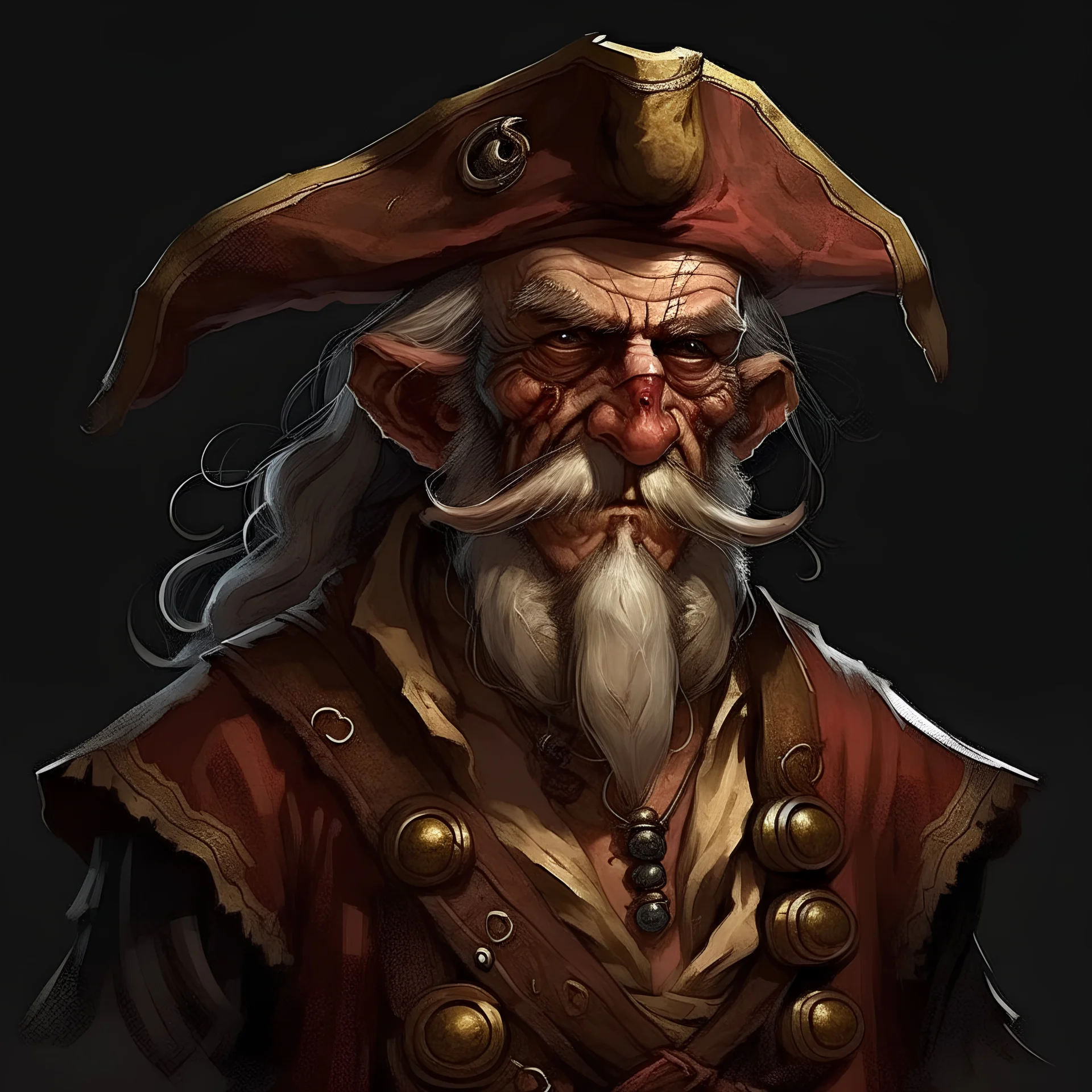 Old Pirate Human-Monkeyman DnD Digital Art
