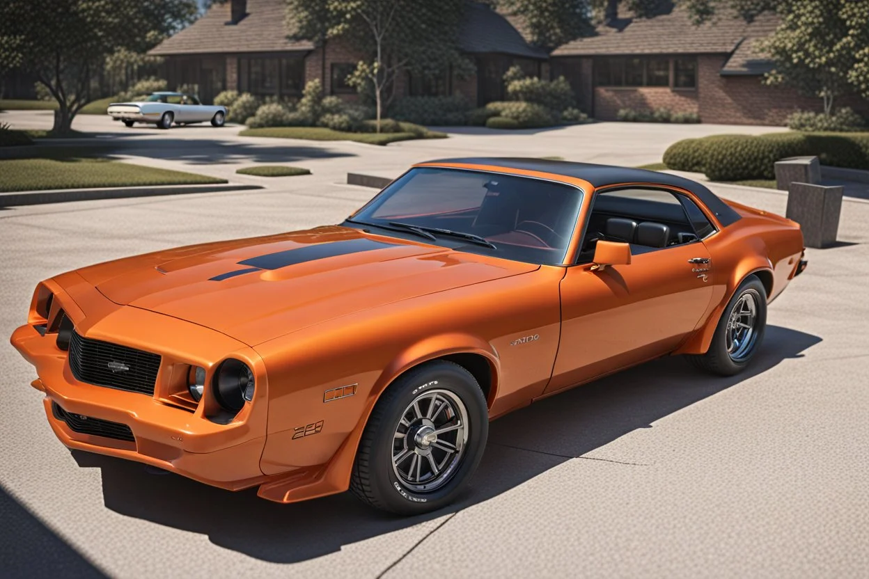 Fotorealistisch 1980 Chevrolet Camaro Z28 brandneu orange