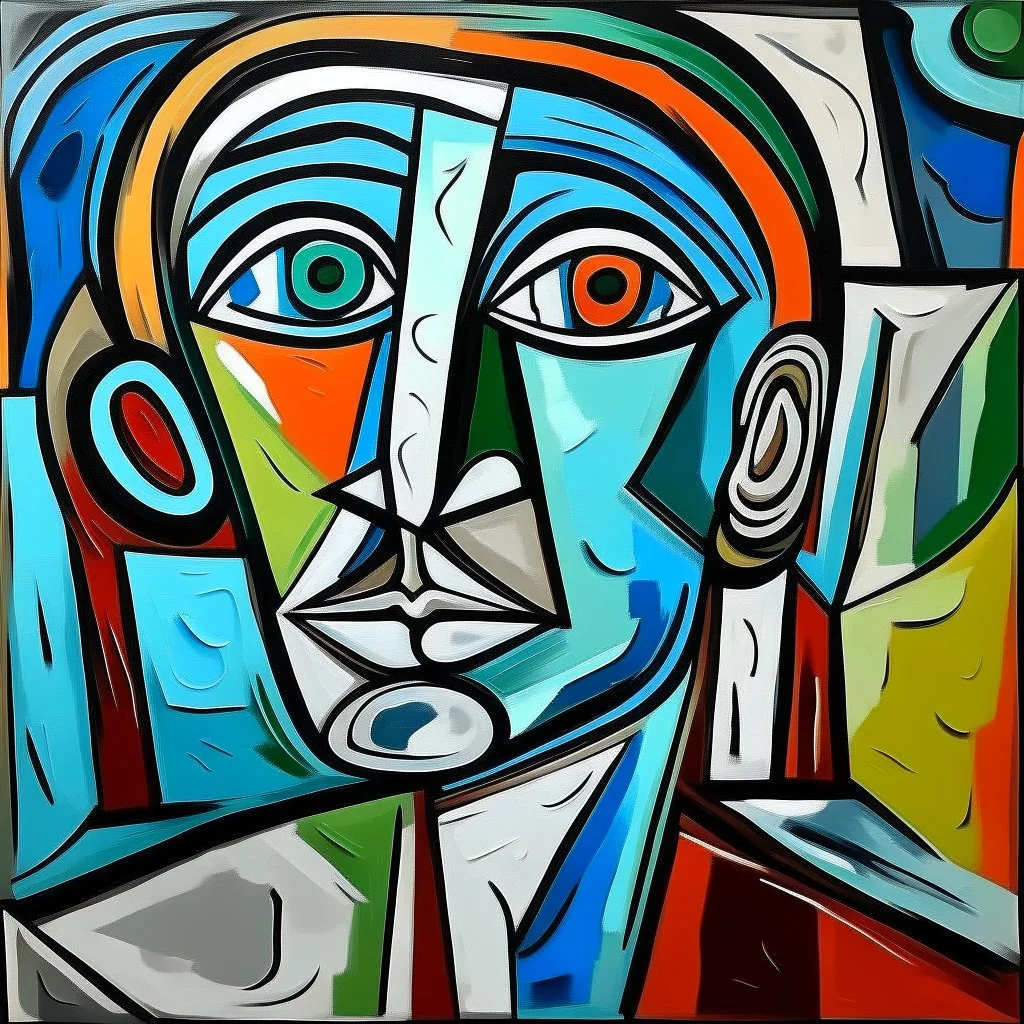 picasso style portret of pablo picasso