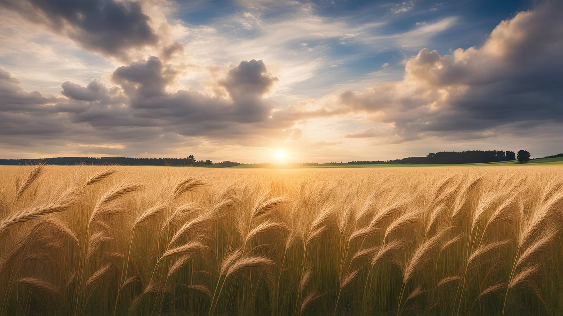 wheat meadow with beatiful sky