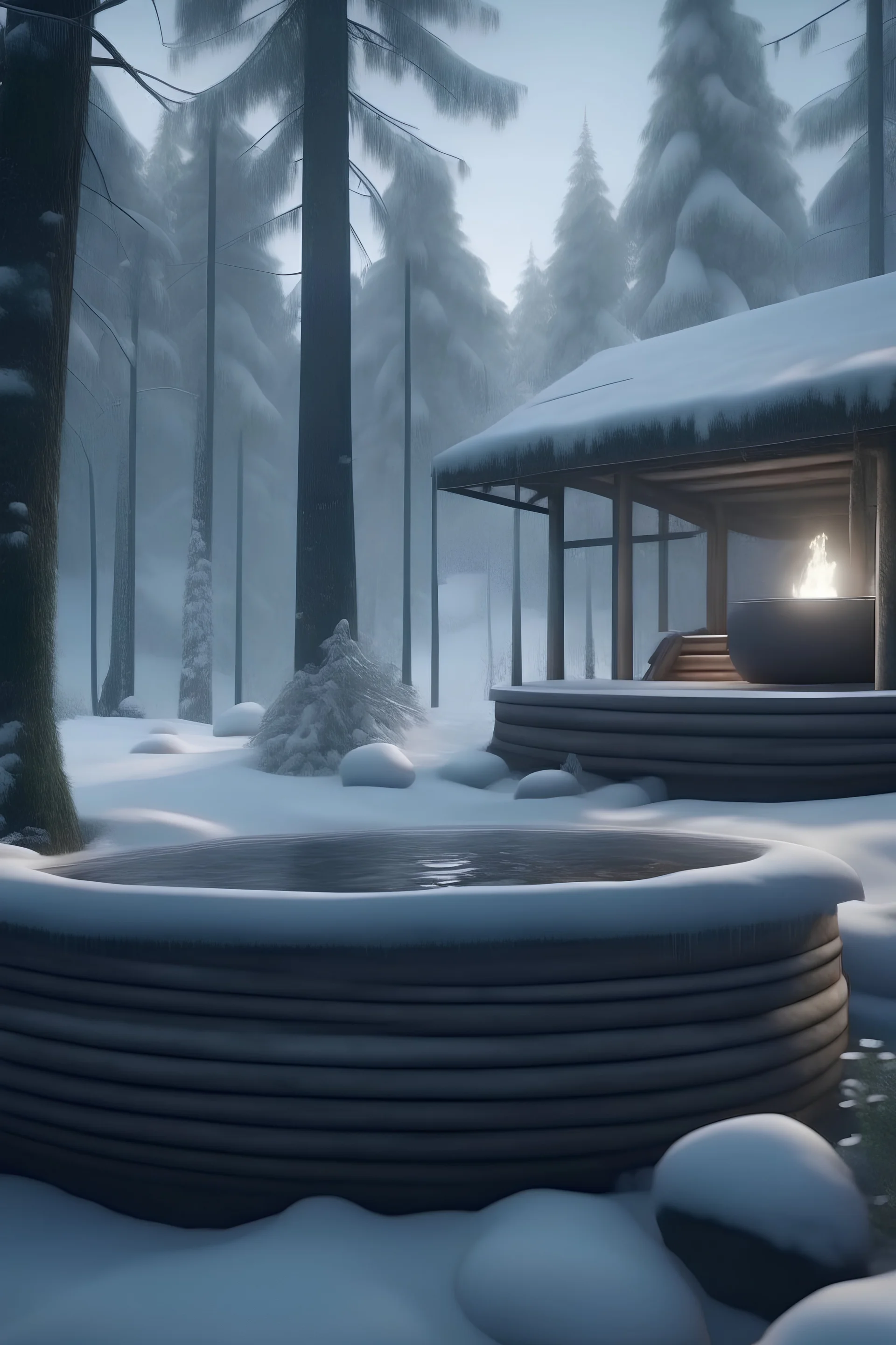 INSTANT COCOONING EN SCANDINAVIE, spa au milieu des bois glacés du grand nord, 4K , haut détails