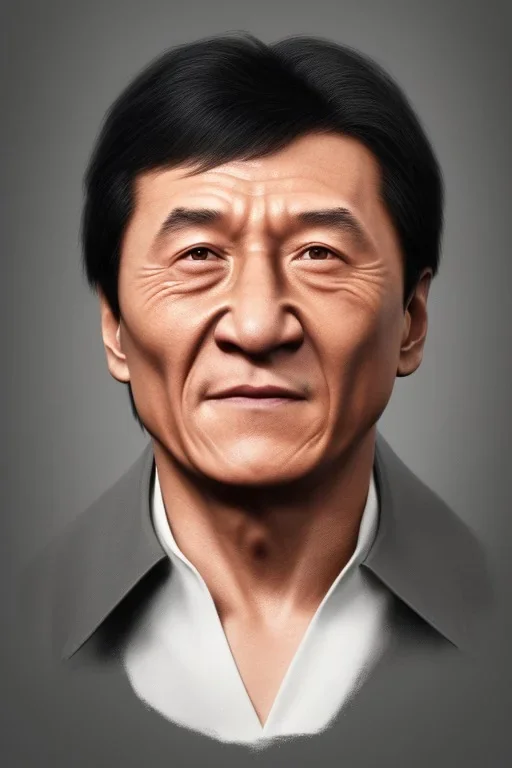 Jackie Chan, head and shoulders portrait, head and shoulders portrait, 8k resolution concept art portrait by Greg Rutkowski,