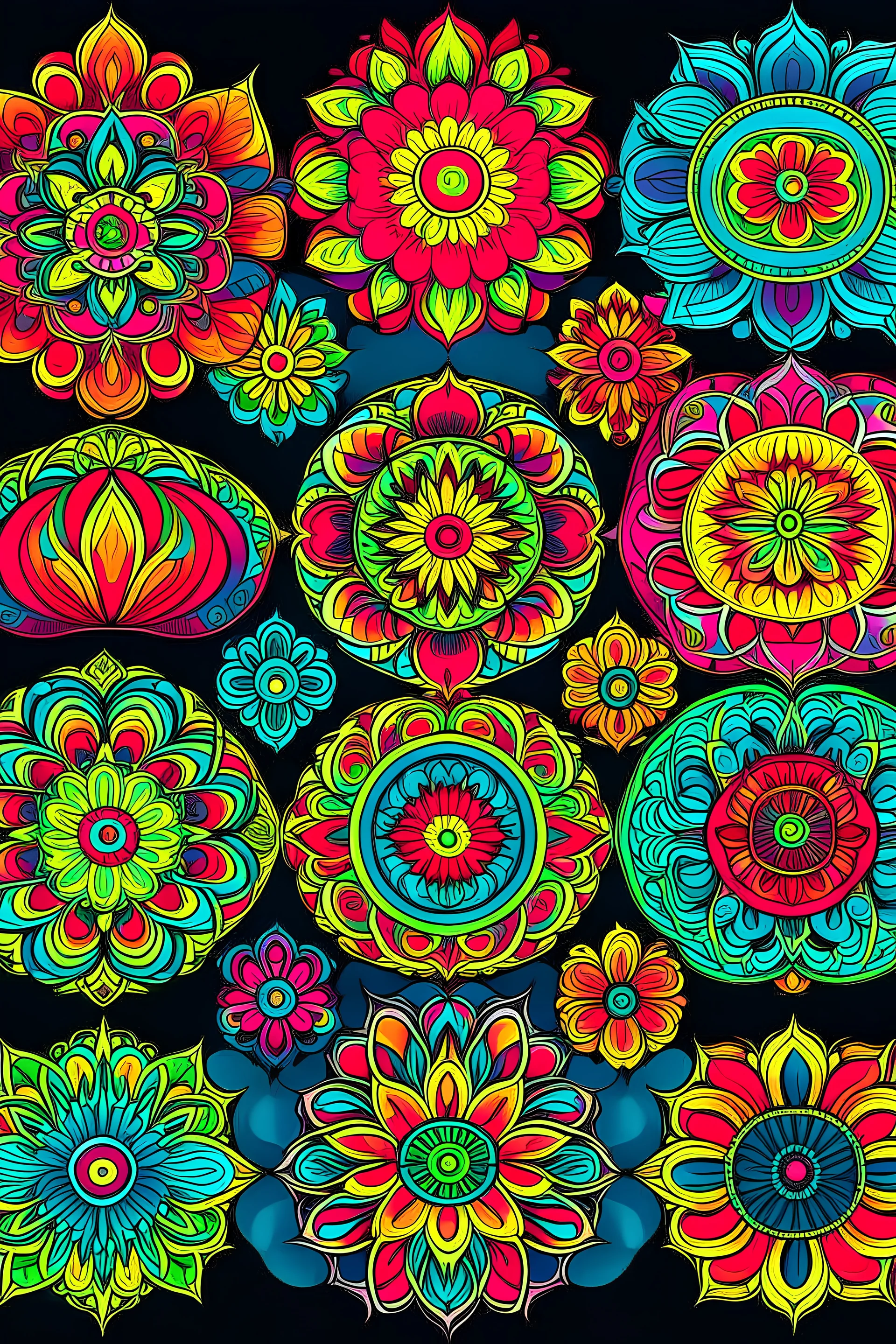 mandalas multicolores